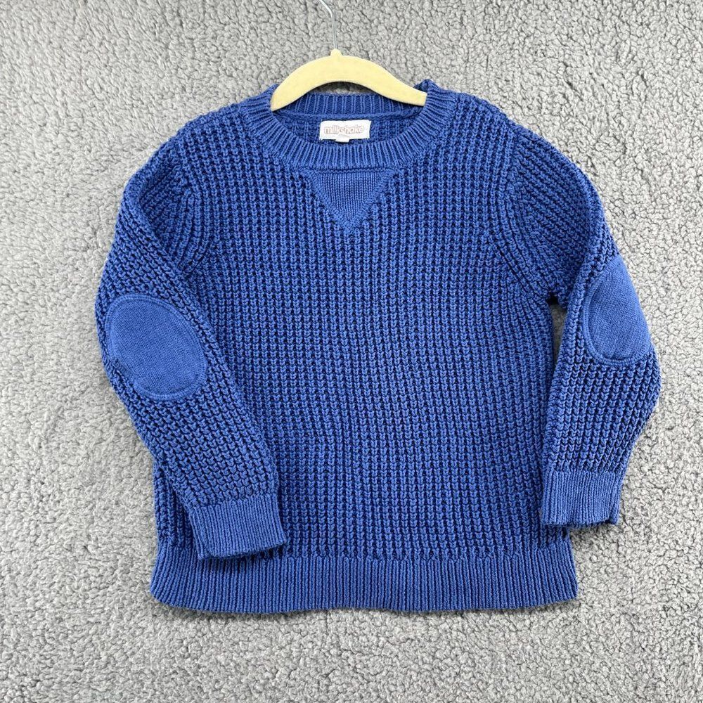 Milkshake Girls Periwinkle Blue Sweater with Shoulder patches